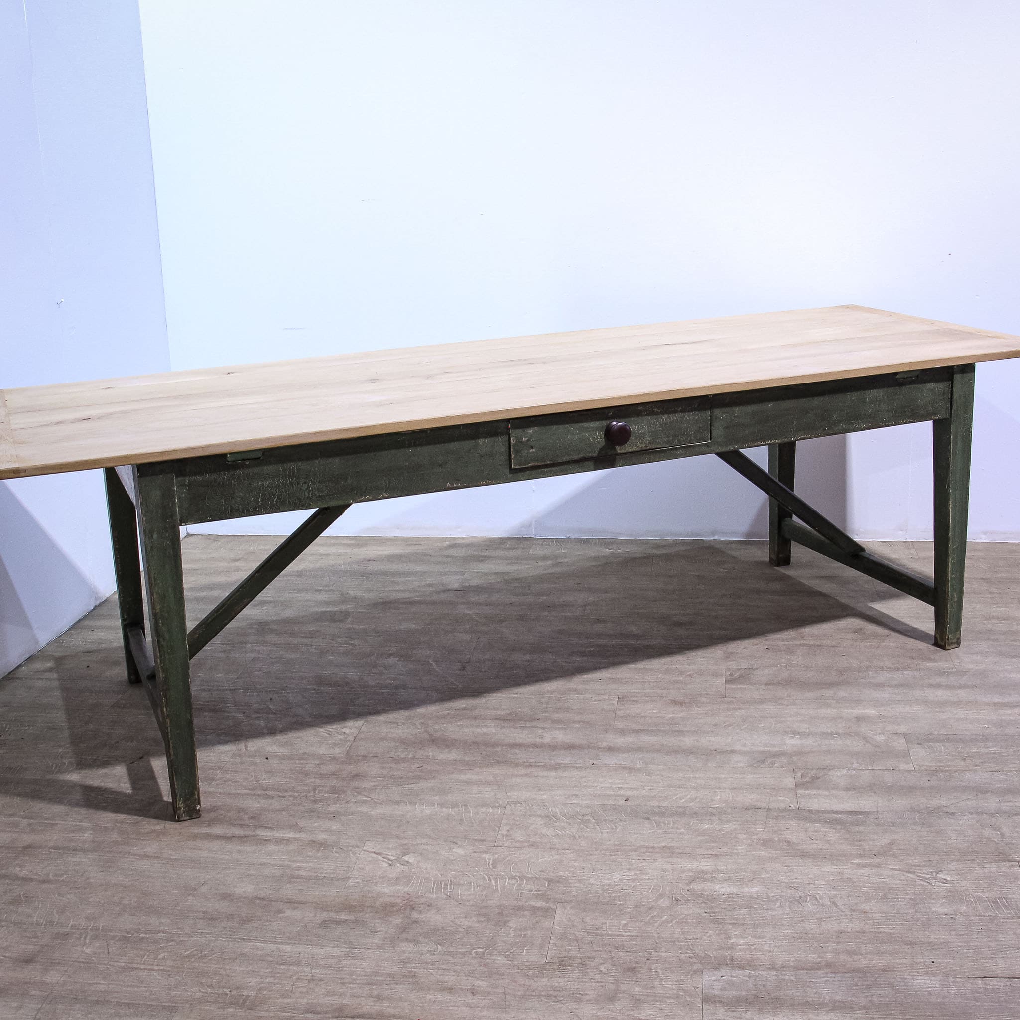 Large Stripped Oak Top Country Kitchen Table