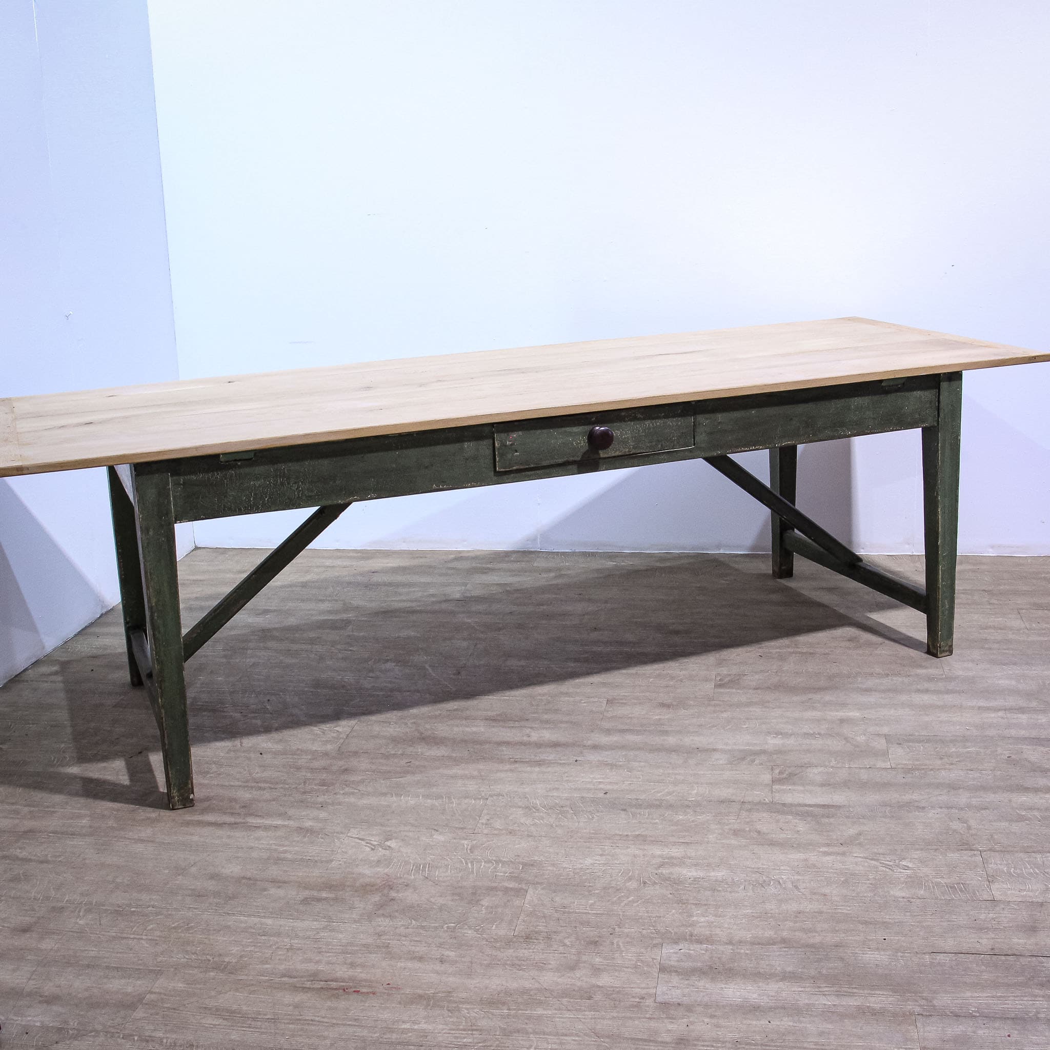 Large Stripped Oak Top Country Kitchen Table