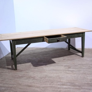 Large Stripped Oak Top Country Kitchen Table