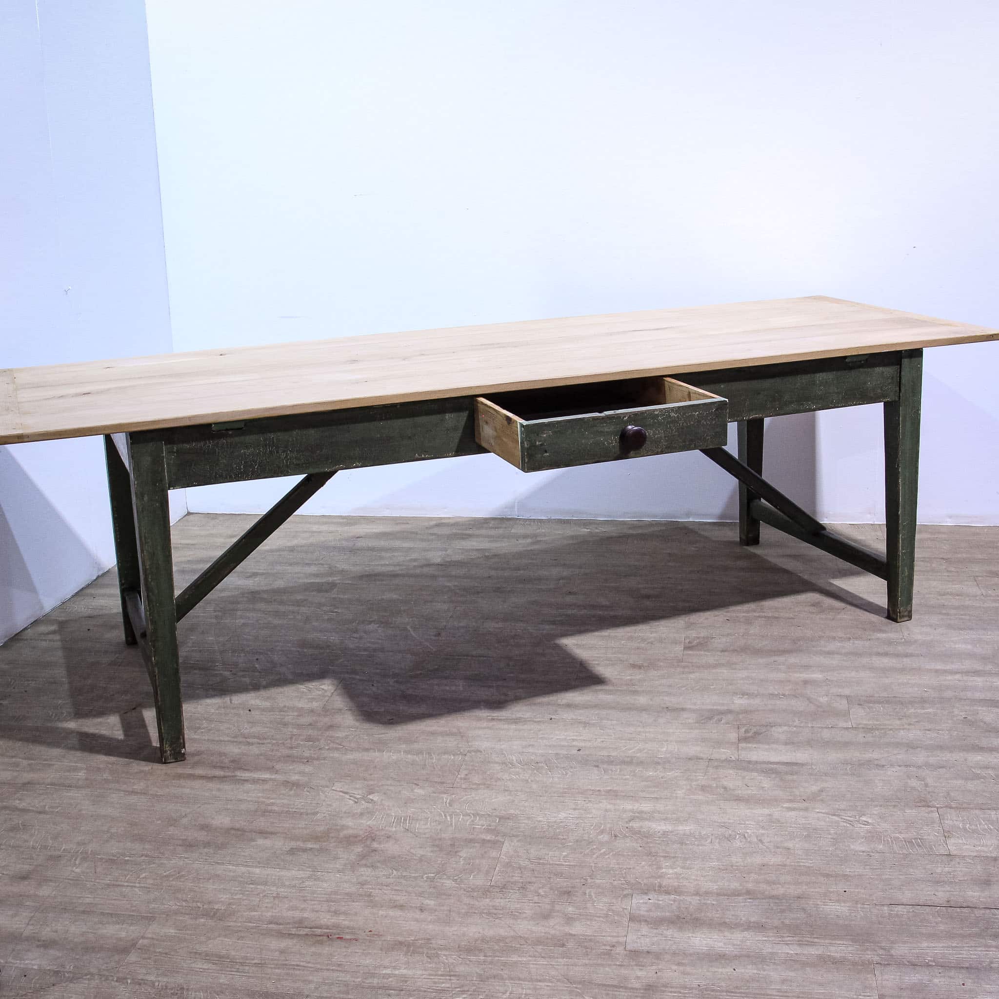 Large Stripped Oak Top Country Kitchen Table
