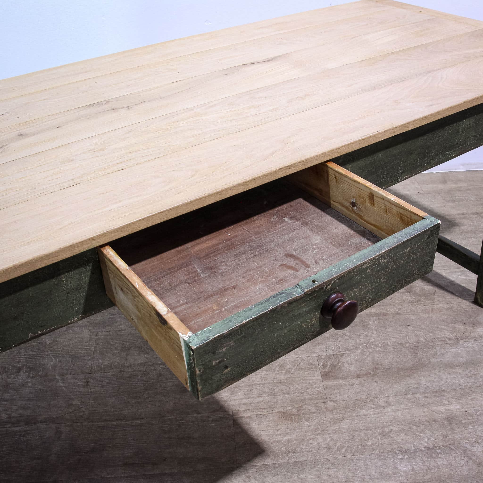 Large Stripped Oak Top Country Kitchen Table