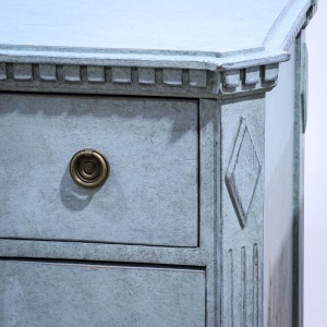 Pair Blue Painted Gustavian Style Commodes