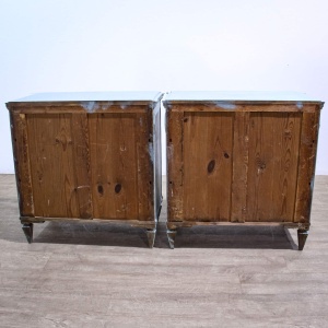 Pair Blue Painted Gustavian Style Commodes