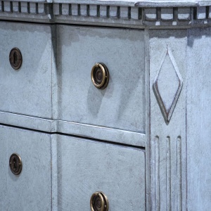 Pair Blue Painted Gustavian Style Commodes