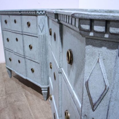 Pair Blue Painted Gustavian Style Commodes - Image 5