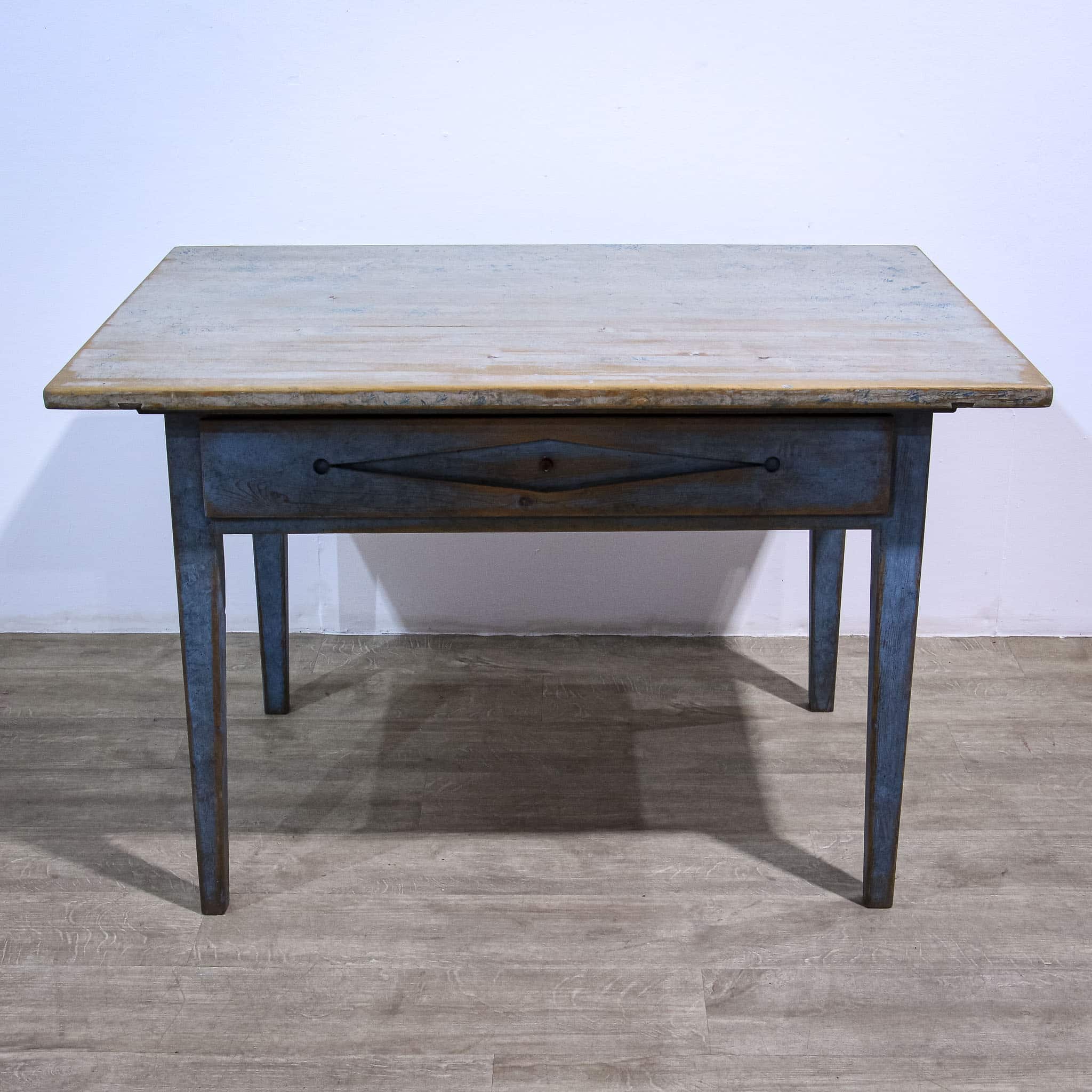 Blue Painted Scandinavian Kitchen Table