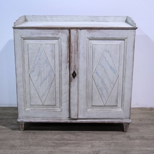 Painted Two Door Gustavian Style Cupboard