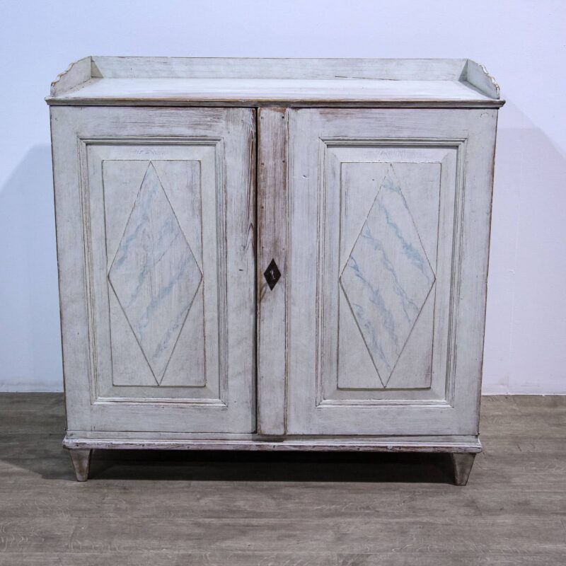 Painted Two Door Gustavian Style Cupboard