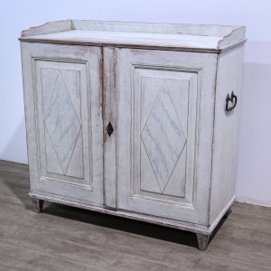 Painted Two Door Gustavian Style Cupboard