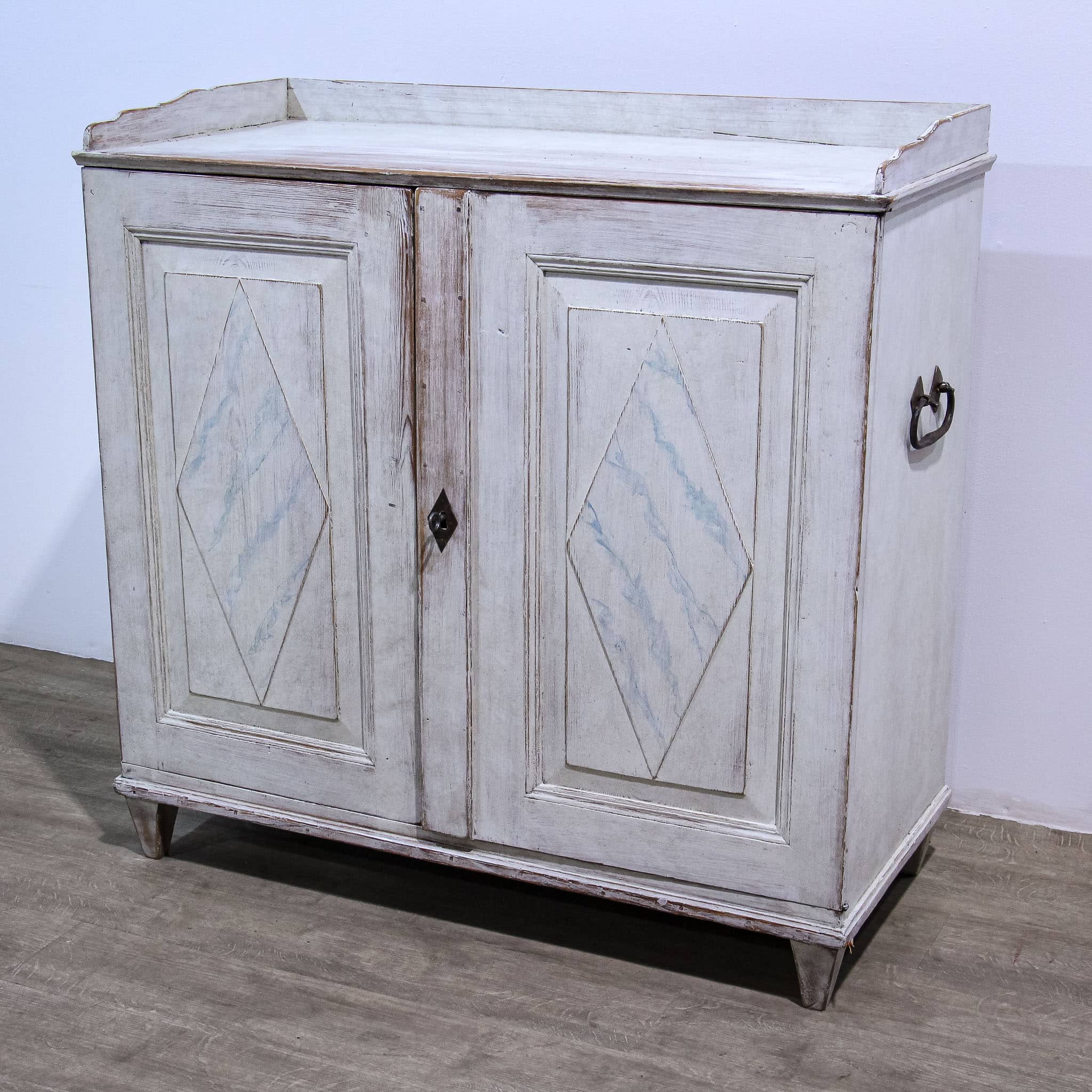 Painted Two Door Gustavian Style Cupboard
