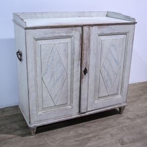 Painted Two Door Gustavian Style Cupboard