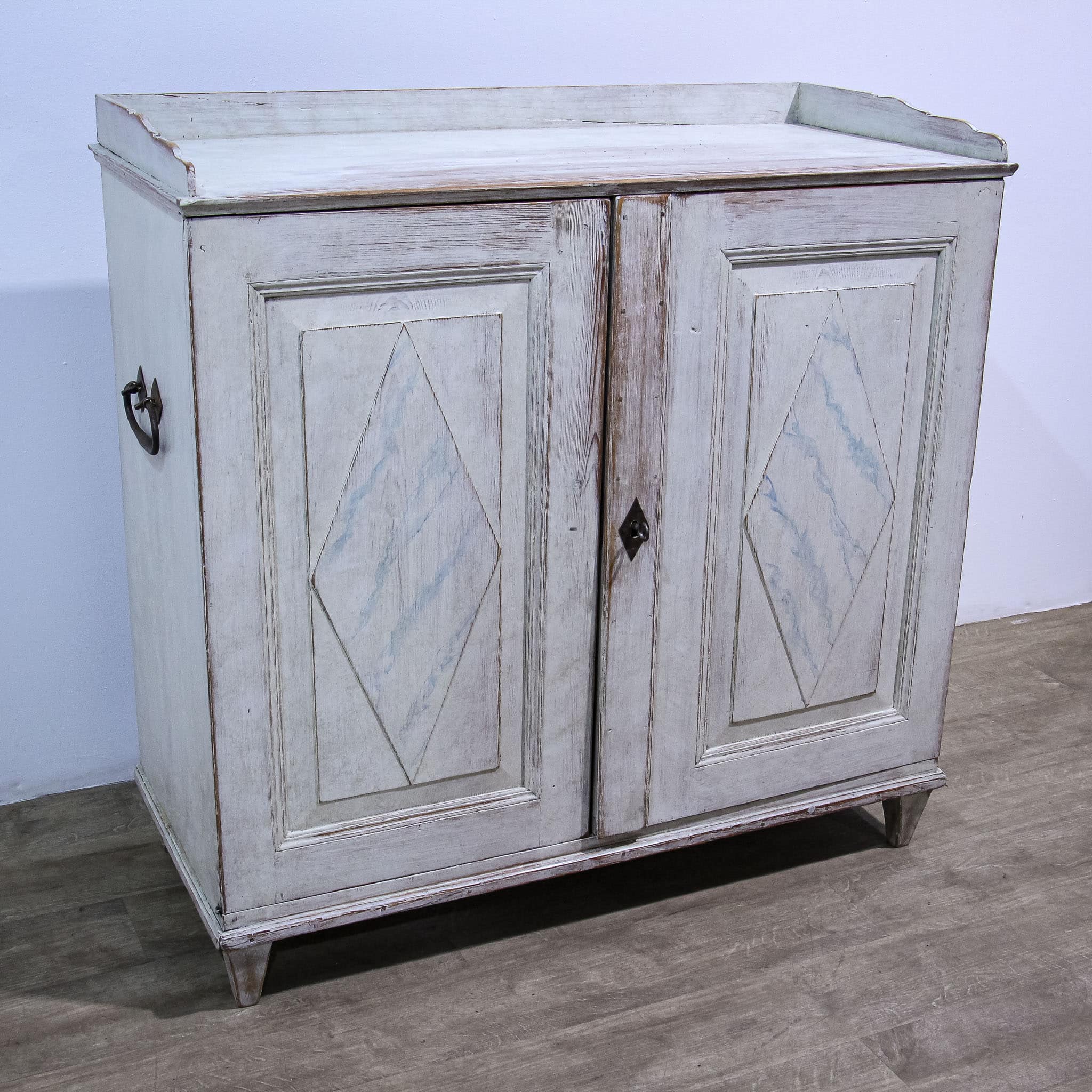 Painted Two Door Gustavian Style Cupboard
