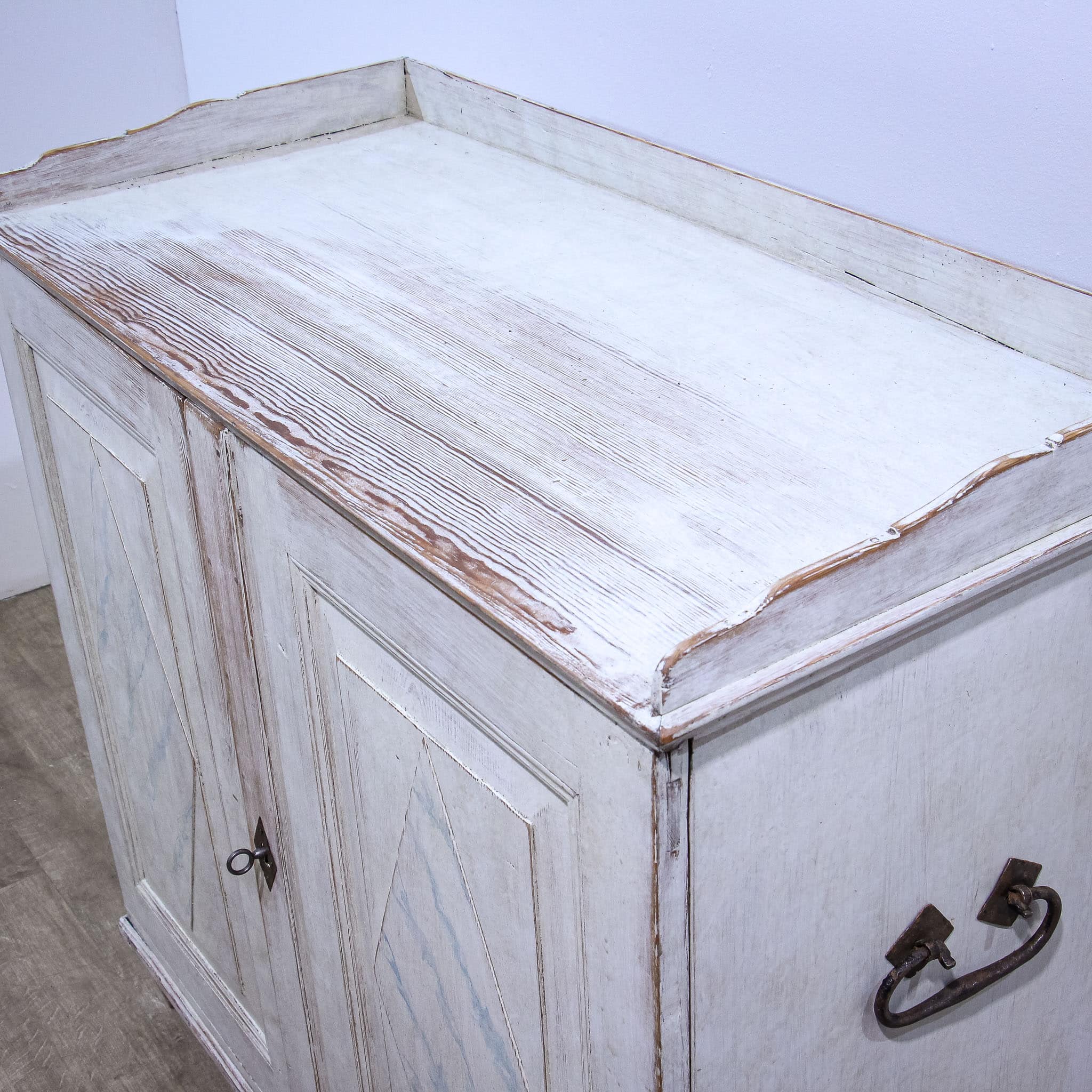 Painted Two Door Gustavian Style Cupboard