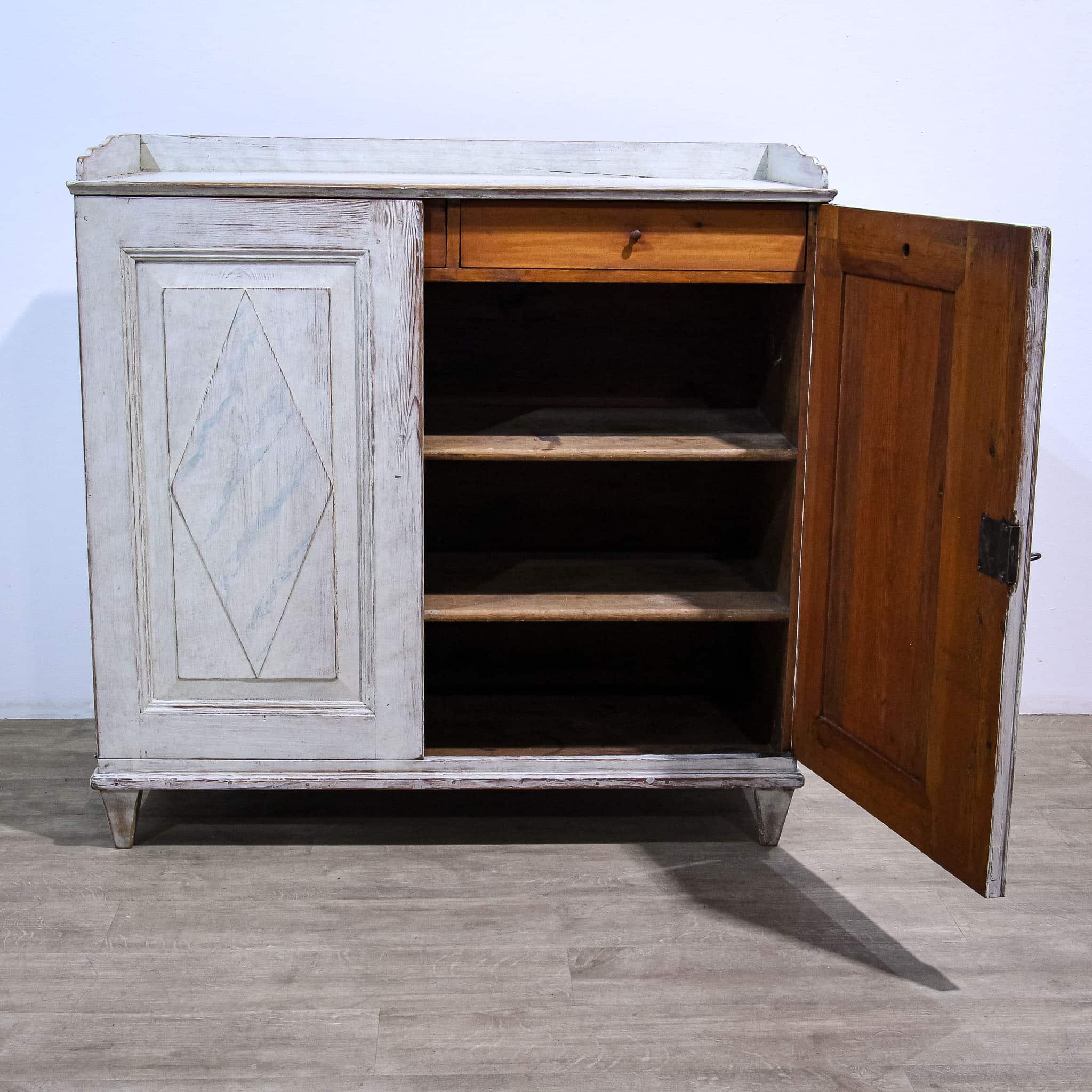Painted Two Door Gustavian Style Cupboard