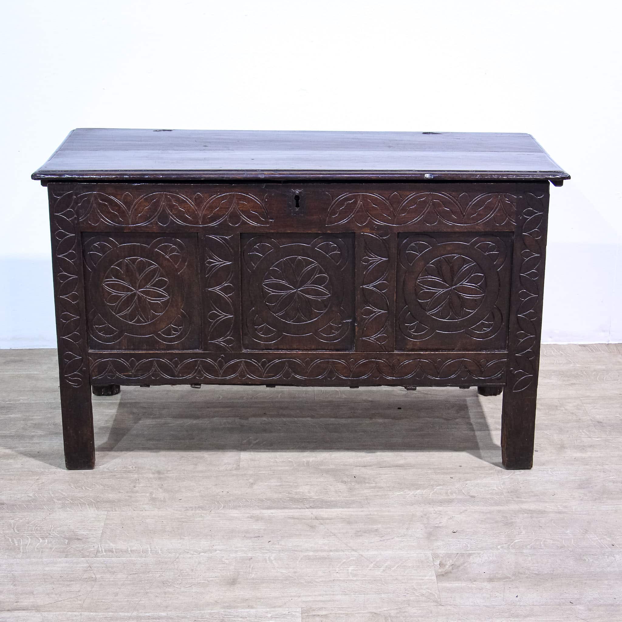 17th Century Carved Oak Coffer