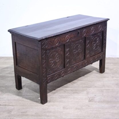 17th Century Carved Oak Coffer