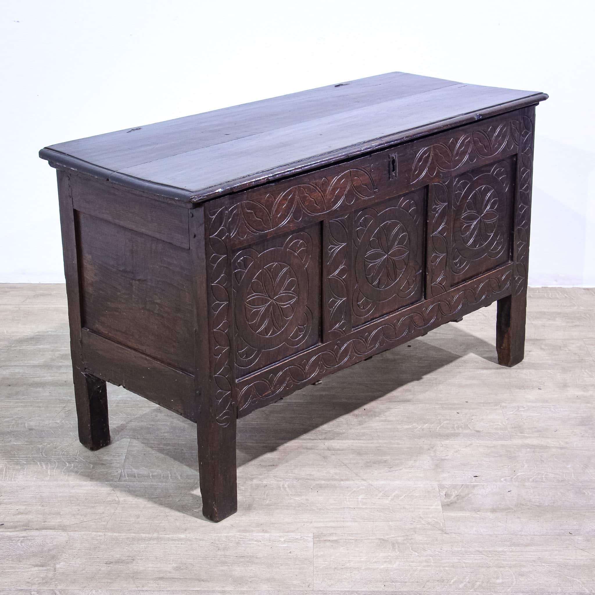 17th Century Carved Oak Coffer