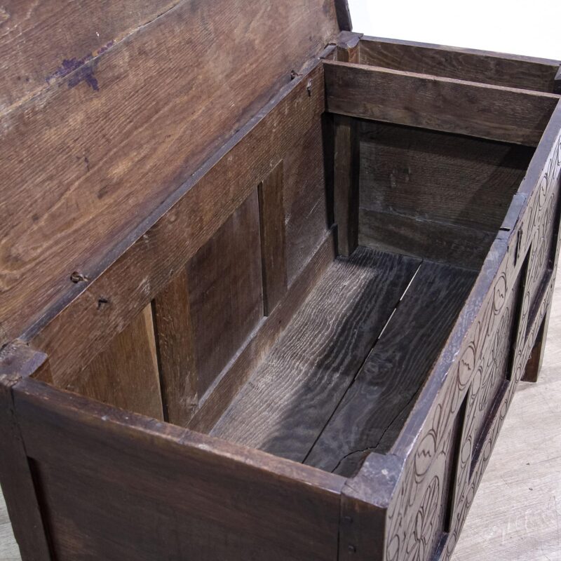 17th Century Carved Oak Coffer