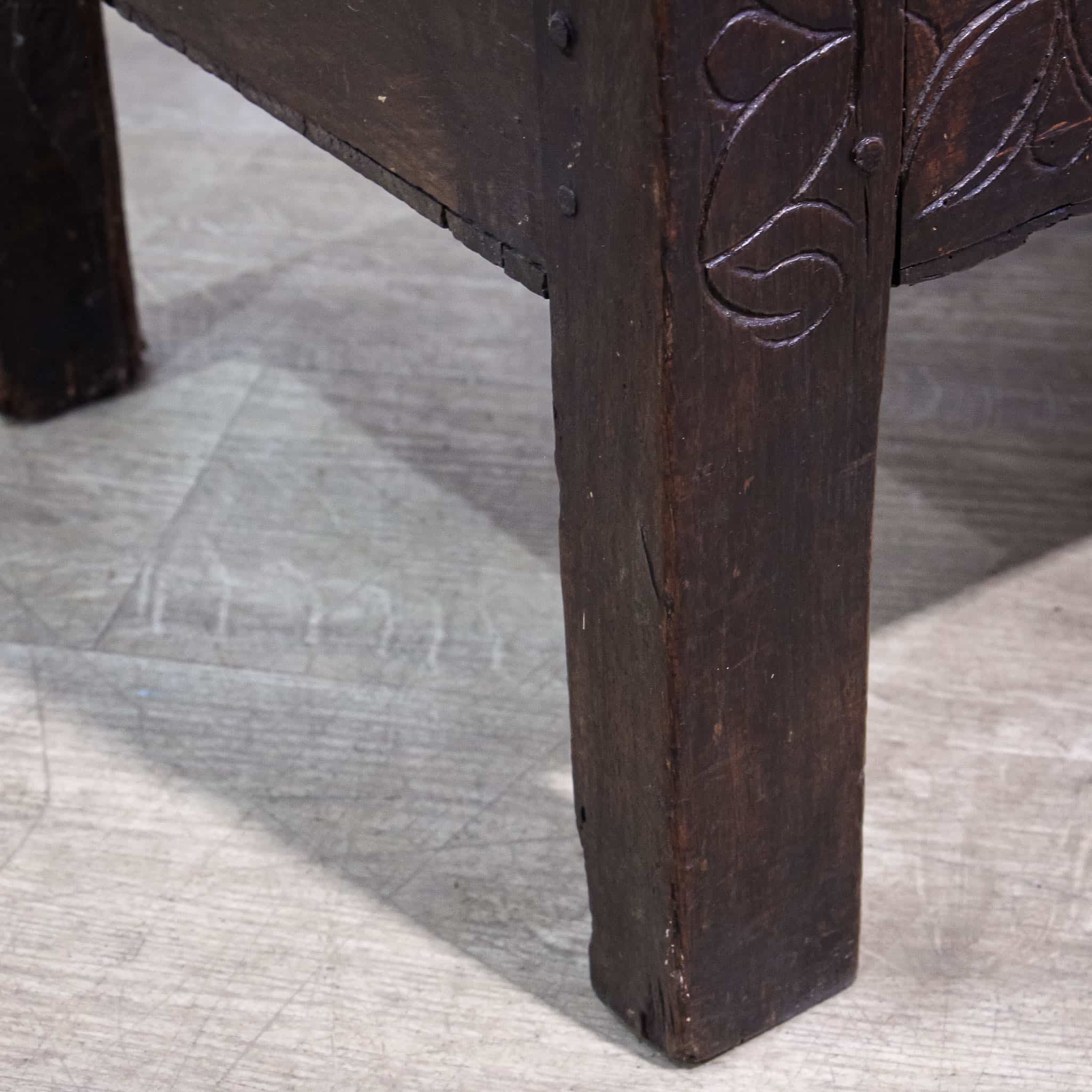 17th Century Carved Oak Coffer