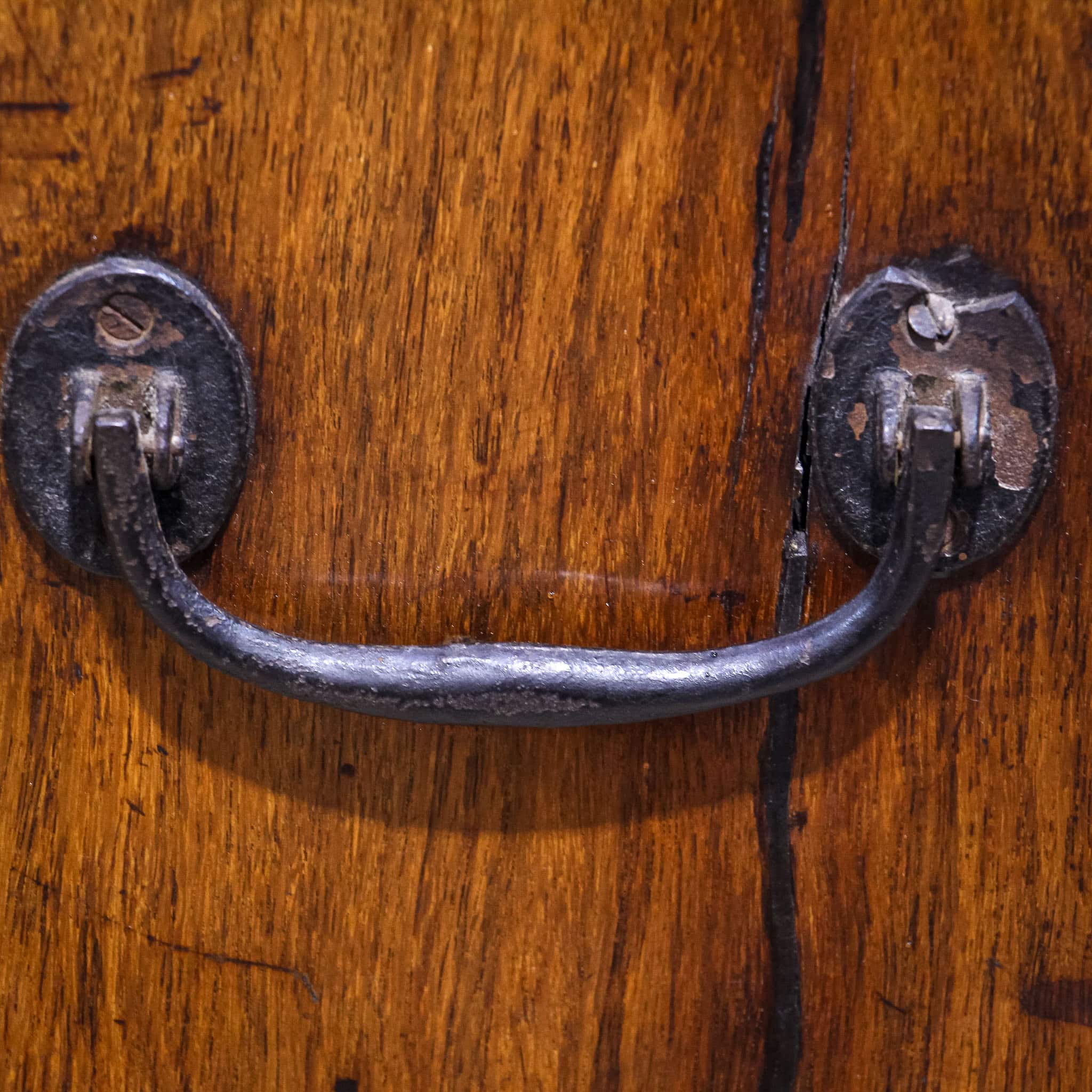 Anglo-Chinese Padouk Secretaire Chest of Campaign Construction