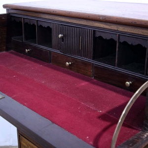 Anglo-Chinese Padouk Secretaire Chest of Campaign Construction