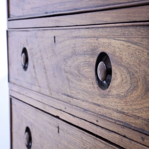 Anglo-Chinese Padouk Secretaire Chest of Campaign Construction