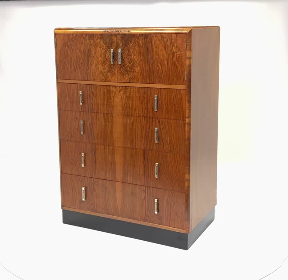 Art Deco Walnut Tallboy C1930