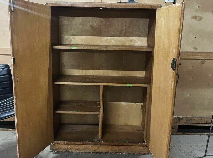 Antique School Cupboard, Linen Pantry Cupboard C1954