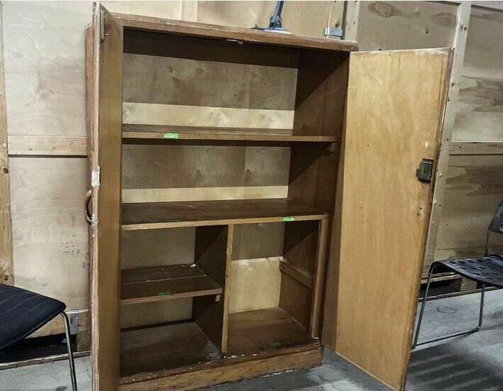 Antique School Cupboard, Linen Pantry Cupboard C1954