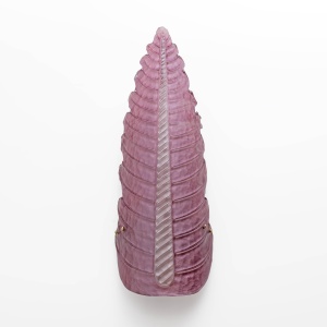 Pair of Mid-Century Modern Murano Glass Amethyst Pink Big Leafs Sconces
