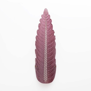 Pair of Mid-Century Modern Murano Glass Amethyst Pink Big Leafs Sconces