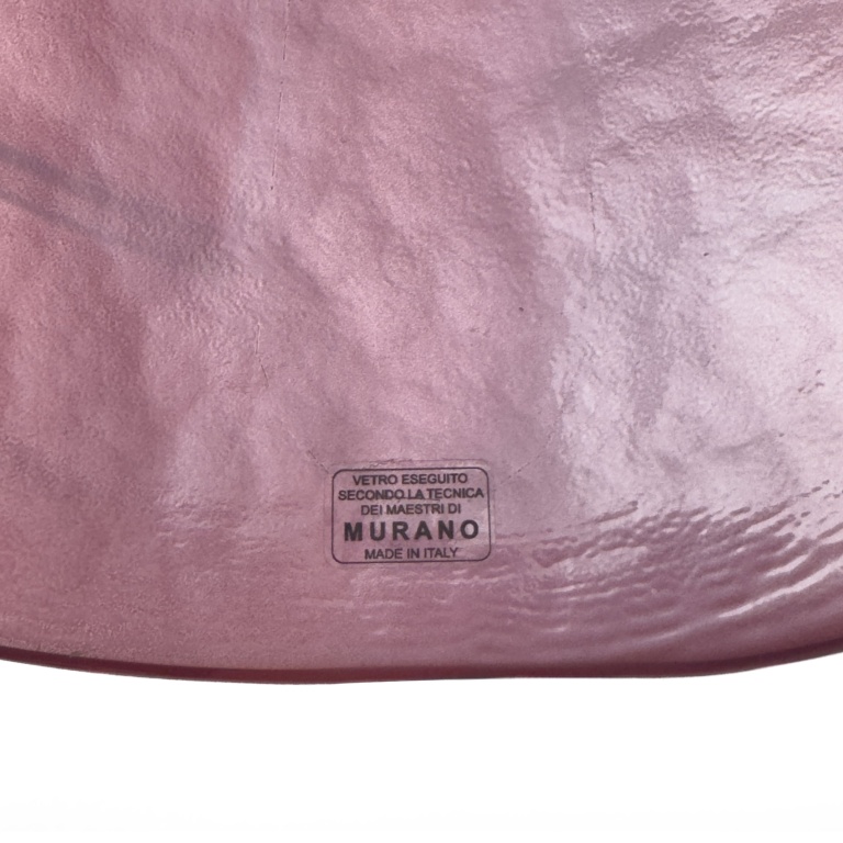 Pair of Mid-Century Modern Murano Glass Amethyst Pink Big Leafs Sconces - Image 9
