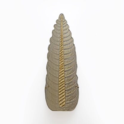 Pair of Mid-Century Modern Murano Glass Gold Yellow Big Leafs Sconces - Image 3