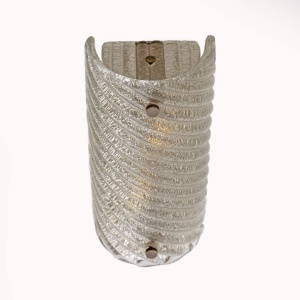 Pair of Barovier & Toso Style Modern Murano Glass Smoked Twisted Sconces /cm H30