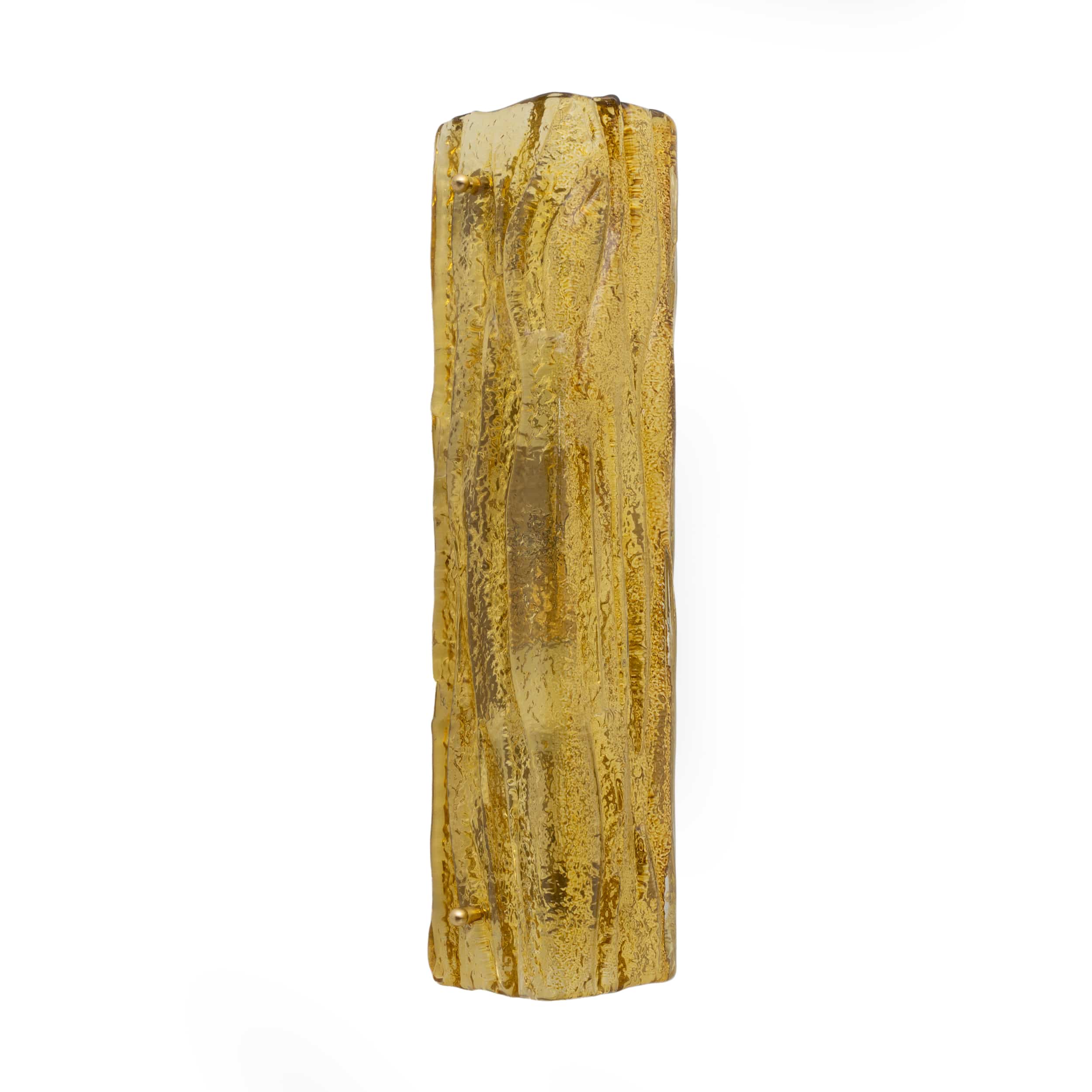 Pair of Mazzega-Style Gold Yellow Murano Glass Sconces