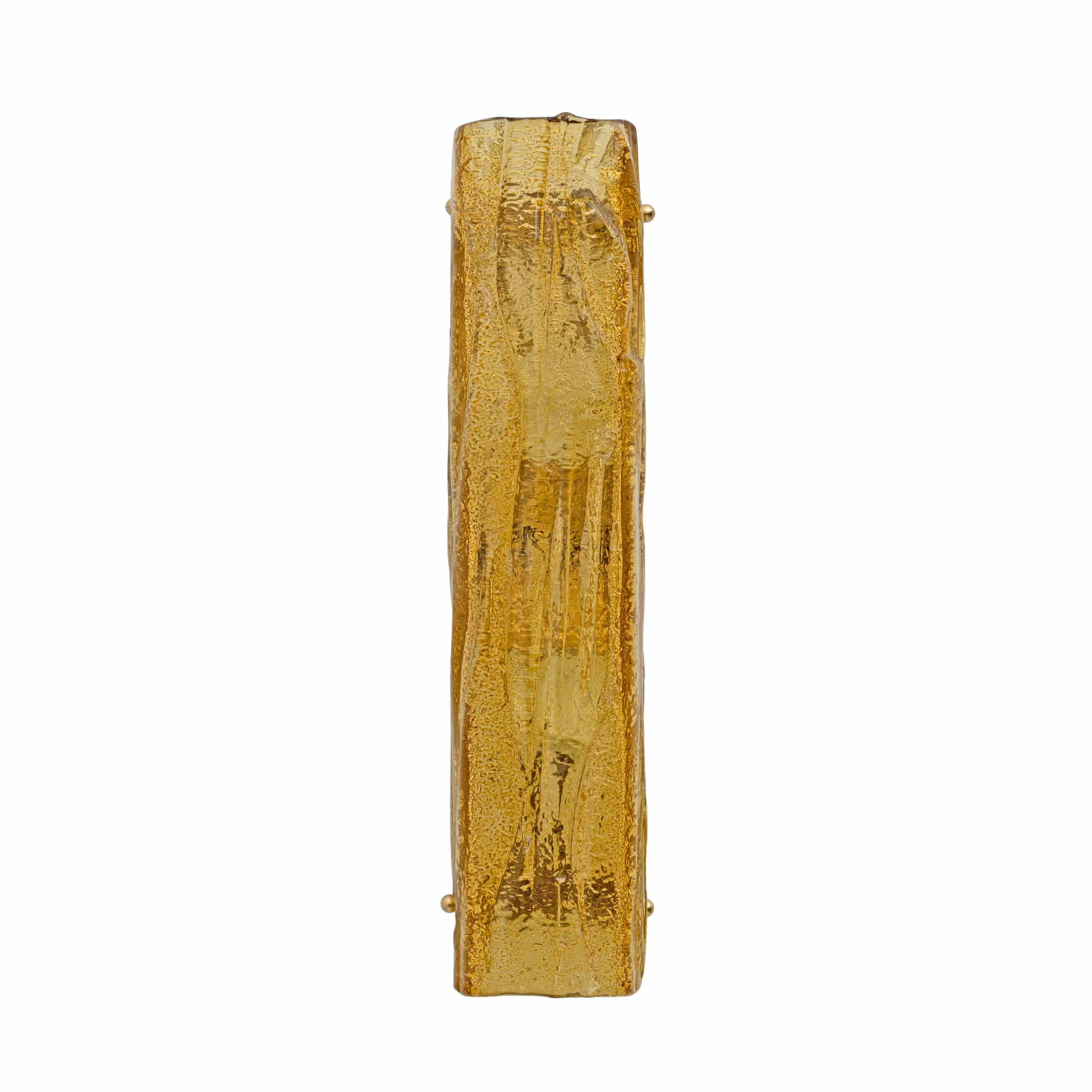 Pair of Mazzega-Style Gold Yellow Murano Glass Sconces
