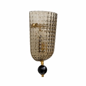 Pair of Art Dèco Style Italian Murano Glass and Brass Sconces