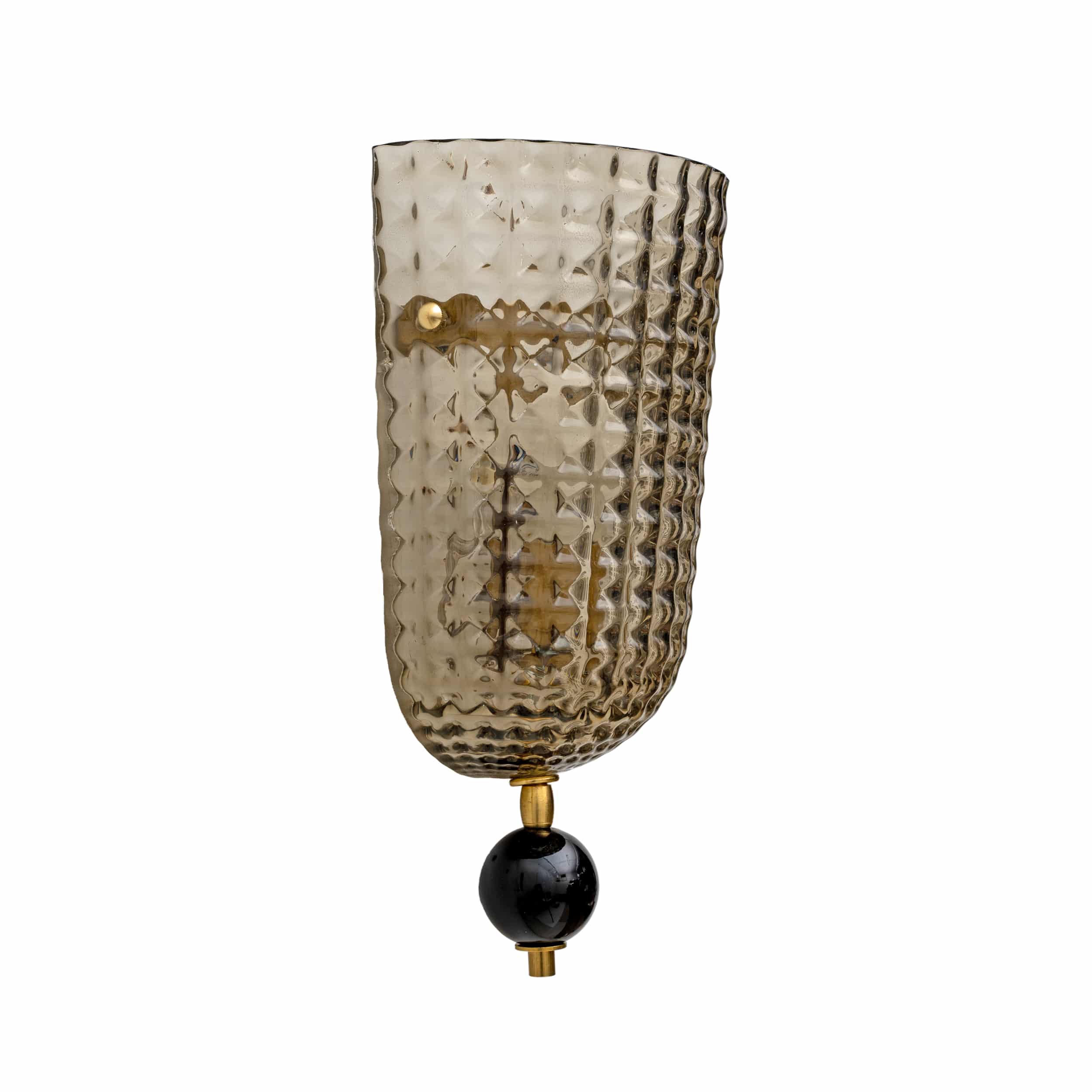 Pair of Art Dèco Style Italian Murano Glass and Brass Sconces