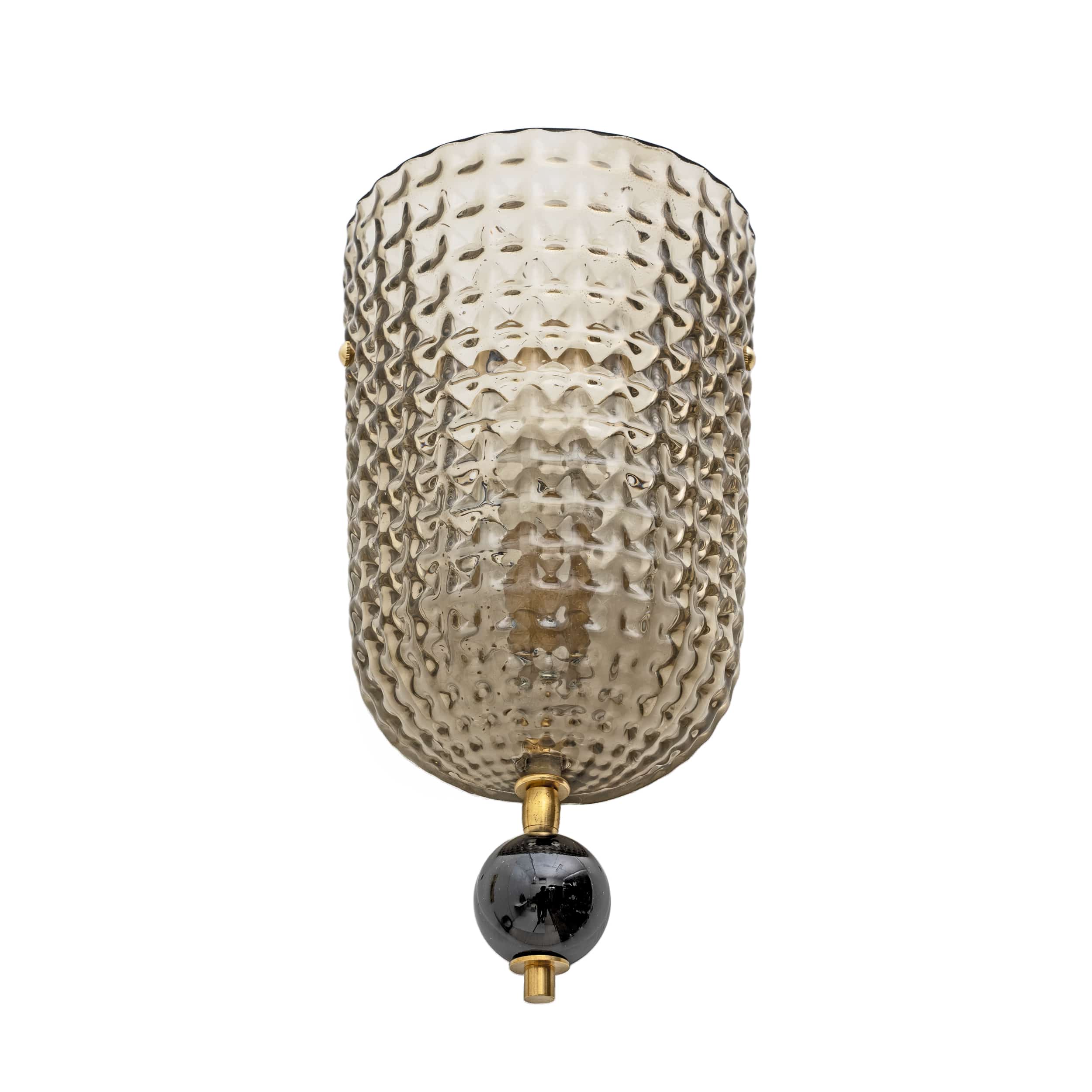 Pair of Art Dèco Style Italian Murano Glass and Brass Sconces