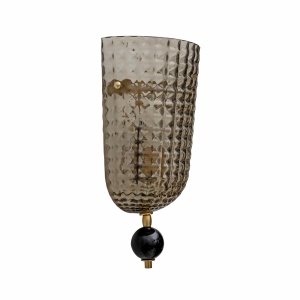 Pair of Art Dèco Style Italian Murano Glass and Brass Sconces