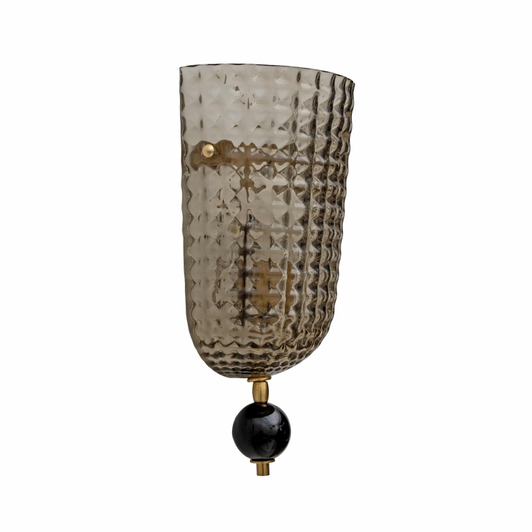 Pair of Art Dèco Style Italian Murano Glass and Brass Sconces - Image 3