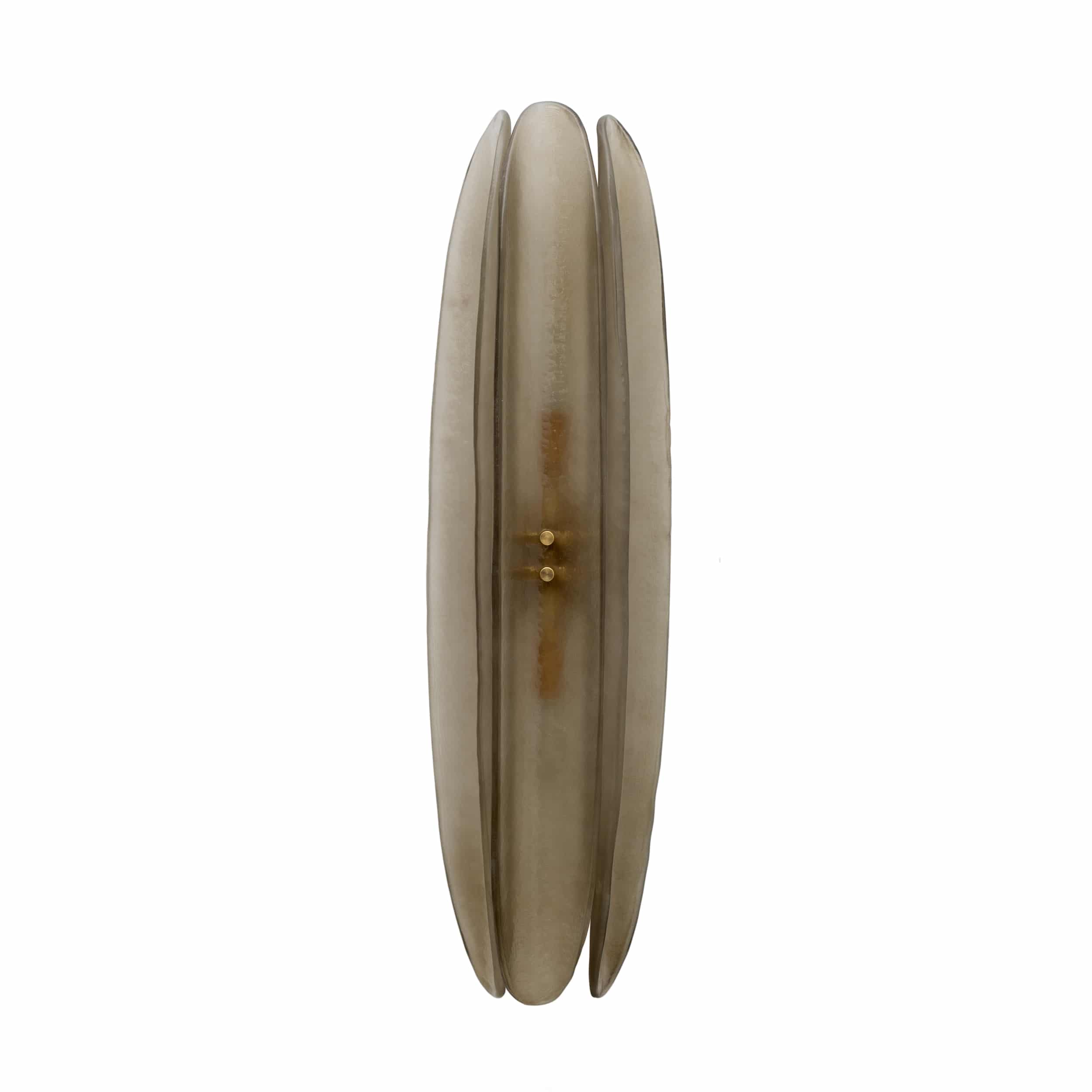 Pair of Fontana Arte Style Mid-century Modern Smoke Murano Glass Sconces