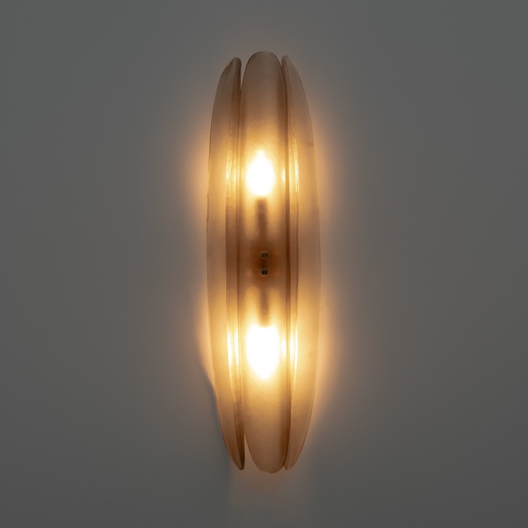 Pair of Fontana Arte Style Mid-century Modern Smoke Murano Glass Sconces - Image 4