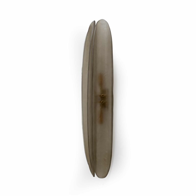 Pair of Fontana Arte Style Mid-century Modern Smoke Murano Glass Sconces