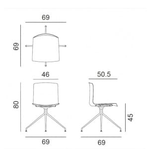 Arper Catifa 46 Studio / Office Chair Leather