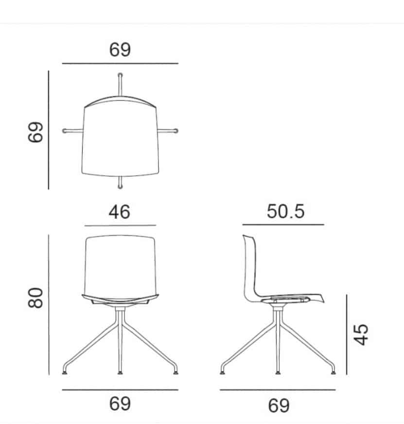 Arper Catifa 46 Studio / Office Chair Leather