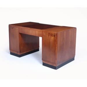 Stylish Art Deco Walnut Desk By Waring & Gillows
