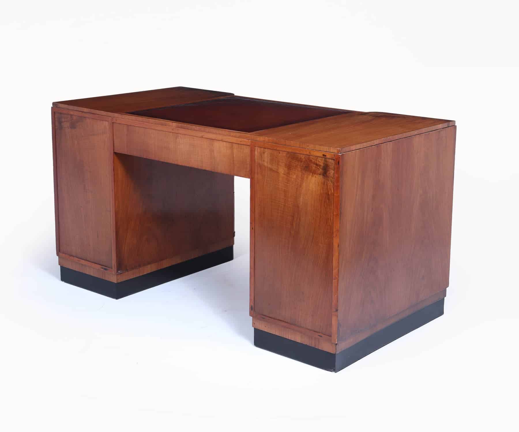 Stylish Art Deco Walnut Desk By Waring & Gillows