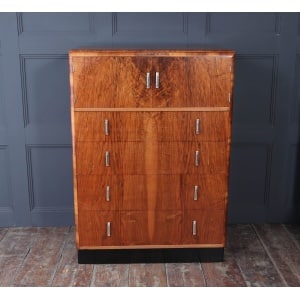 Art Deco Walnut Tallboy C1930