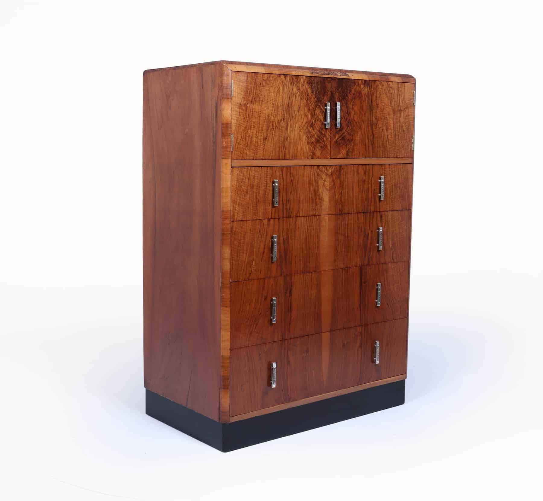 Art Deco Walnut Tallboy C1930